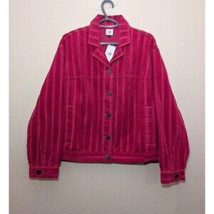 Cabi Women’s Jacket Large Cheeky Topper Dark Rose Corduroy NWT